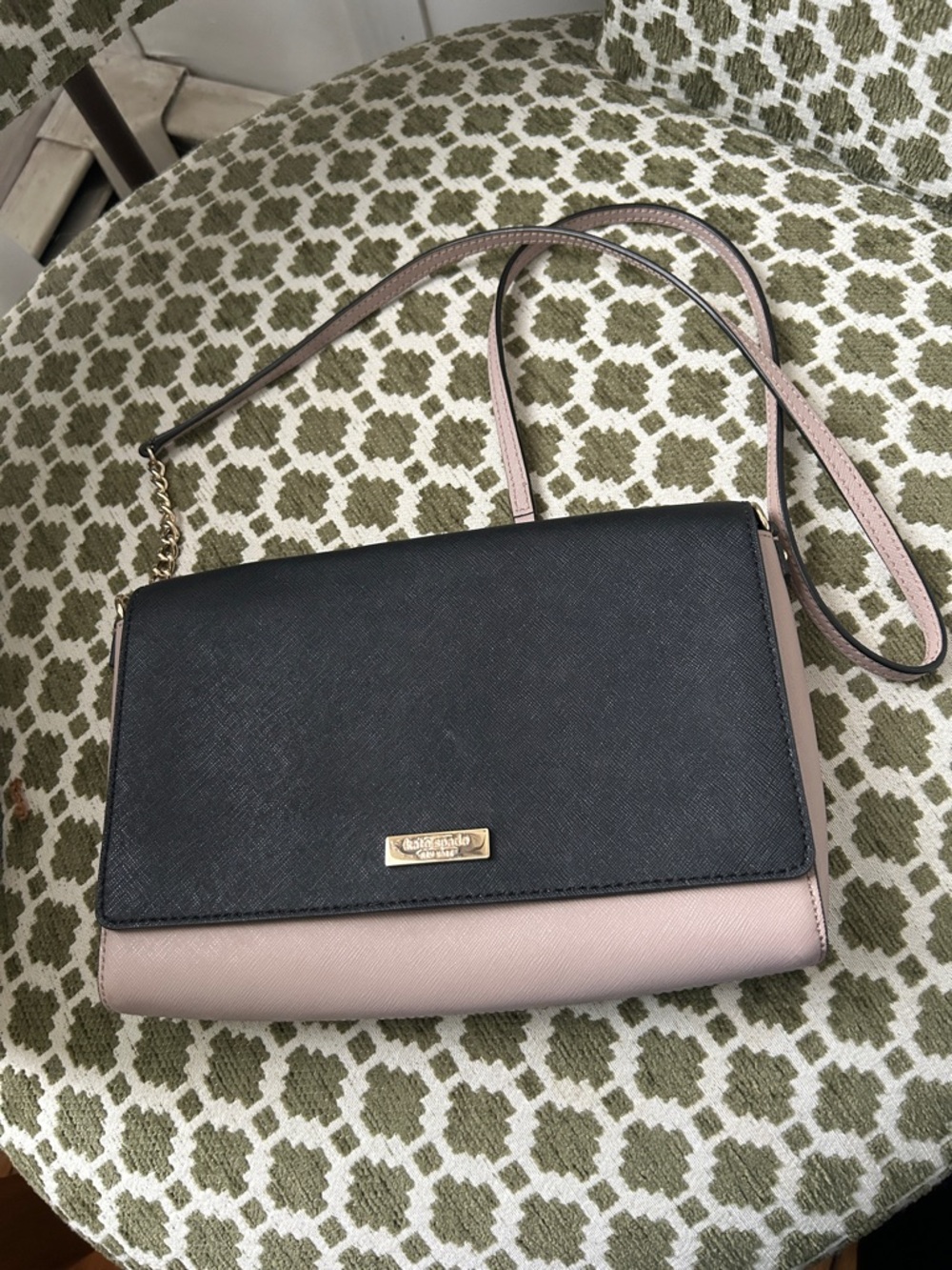 kate spade Black and Blush Two-Tone Crossbody Shoulder Bag